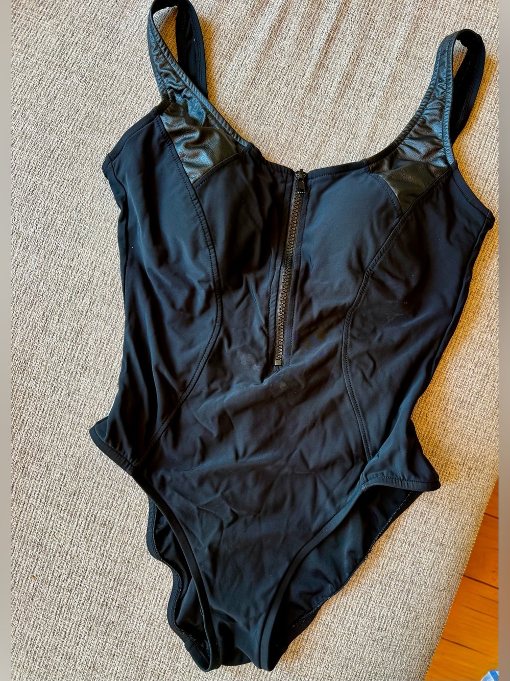 Aqua Green Black One Piece Bathing Suit